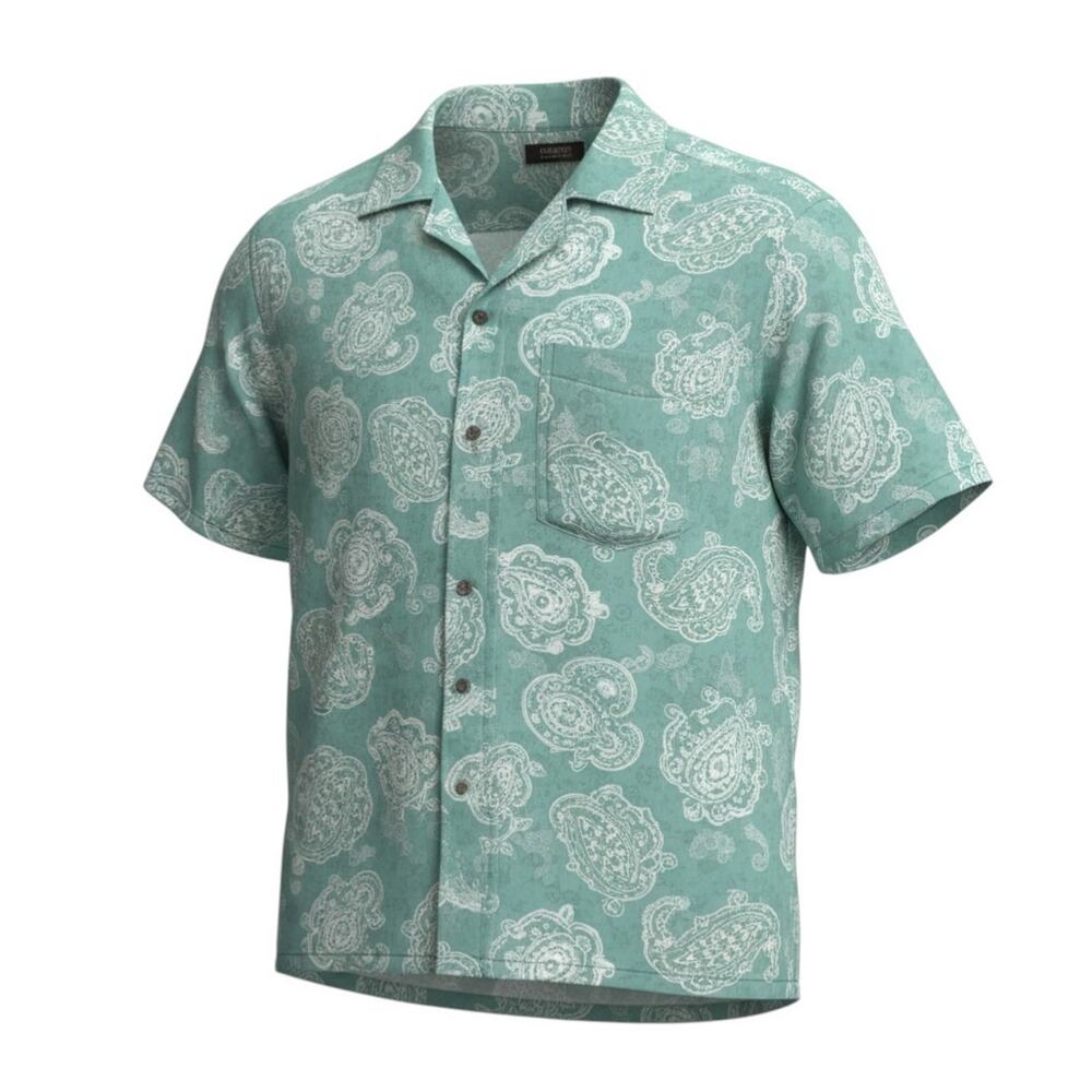 Hawaiian Button Up Shirt Short Sleeve Dri Fit UPF Beach Resort XXL Uzzi Amphibio